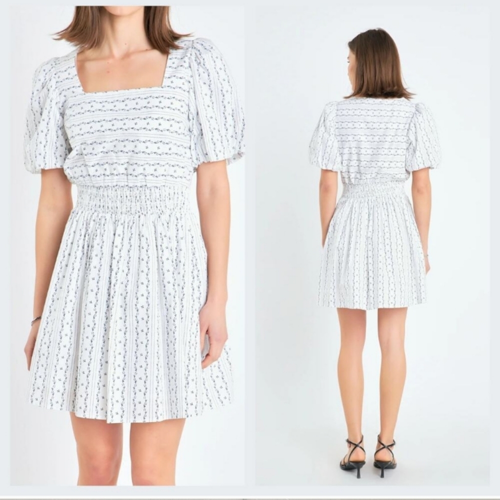 English Factory floral print mini dress